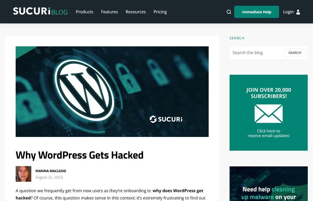 Why WordPress Gets Hacked & How to Prevent It｜Sucuri