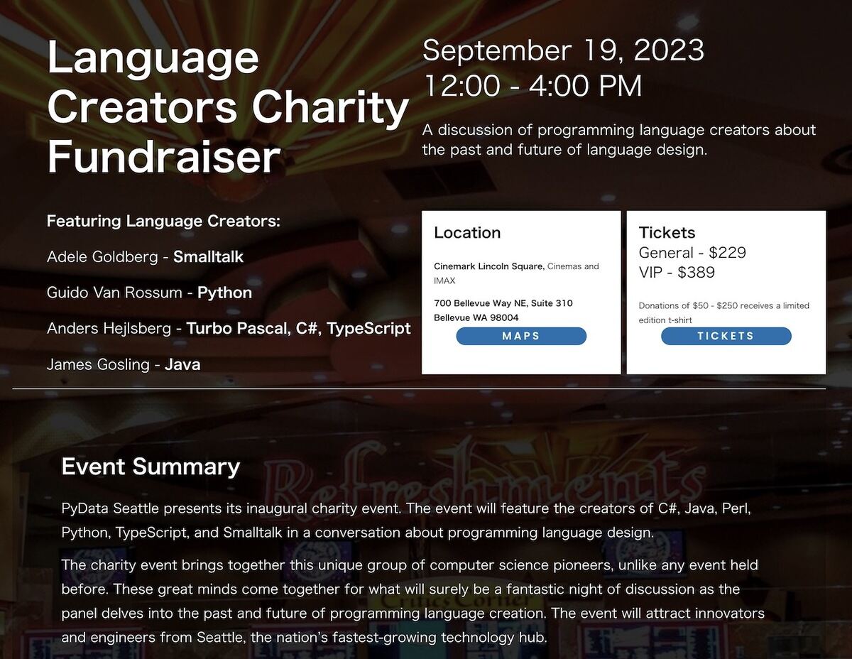 Language Creators Charity Fundraiser