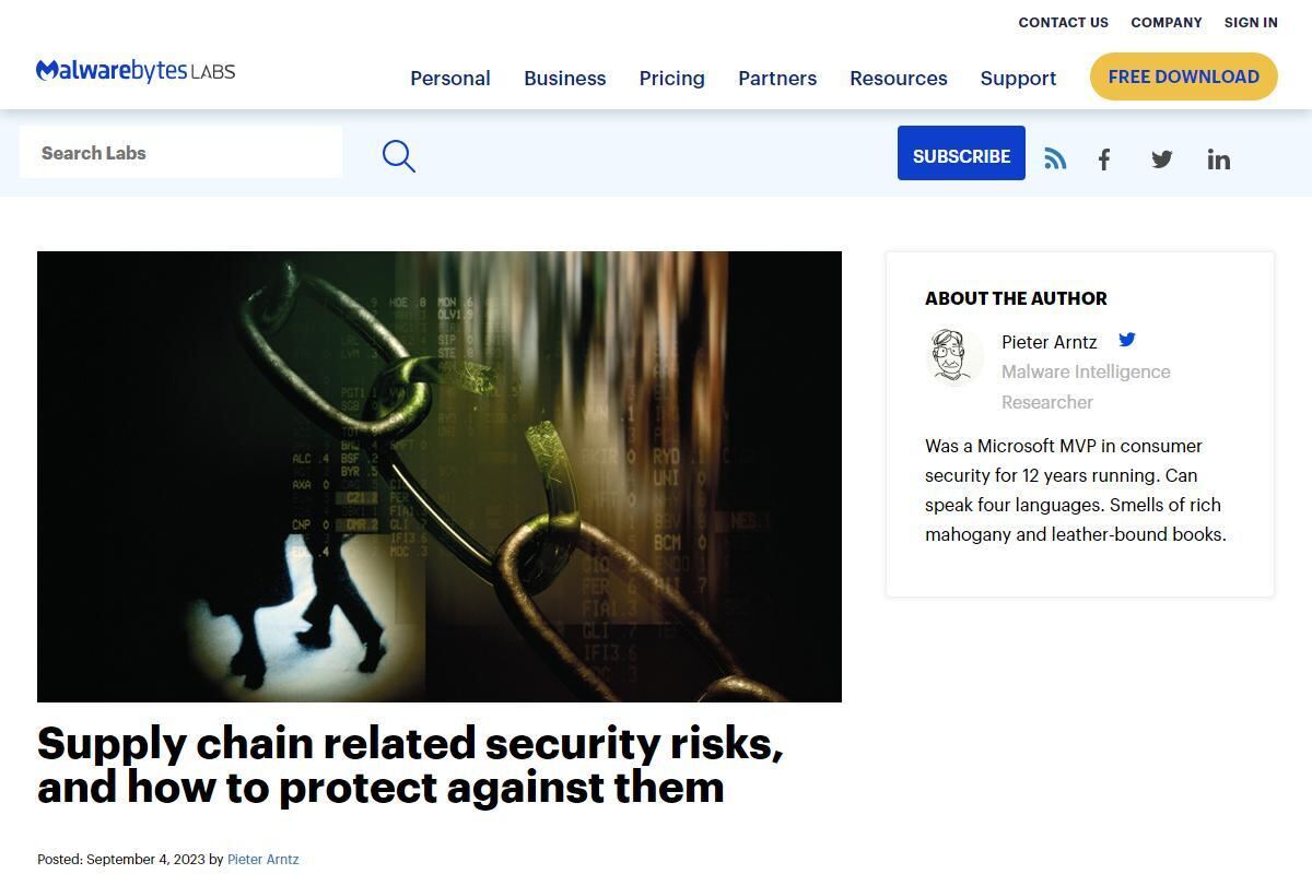 Supply chain related security risks、and how to protect against them