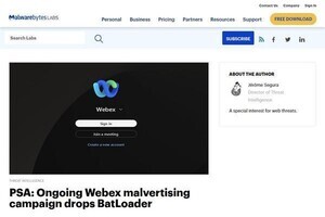 Google検索のWebexの偽広告用いるサイバー攻撃を確認、注意を