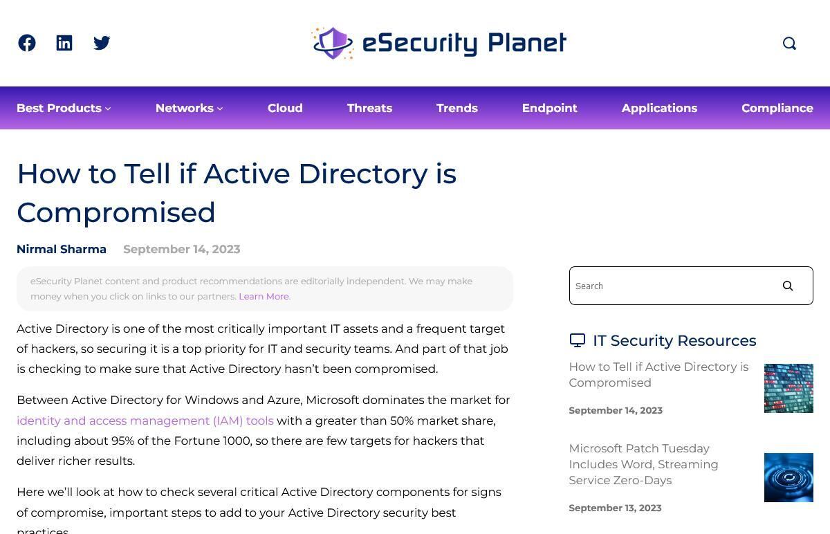 How to Tell if Active Directory is Compromised