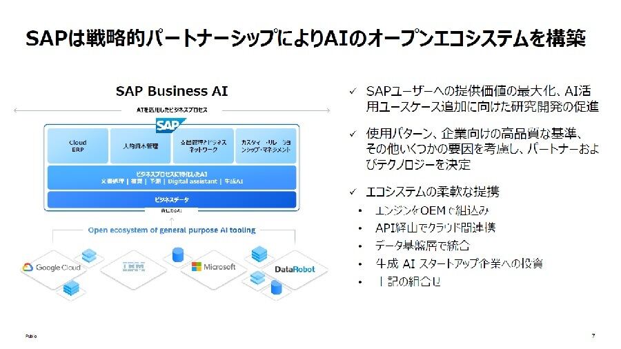 「SAP Business AI」の下で、国内においてもAI分野における戦略的パートナーシップを拡充させる方針だ