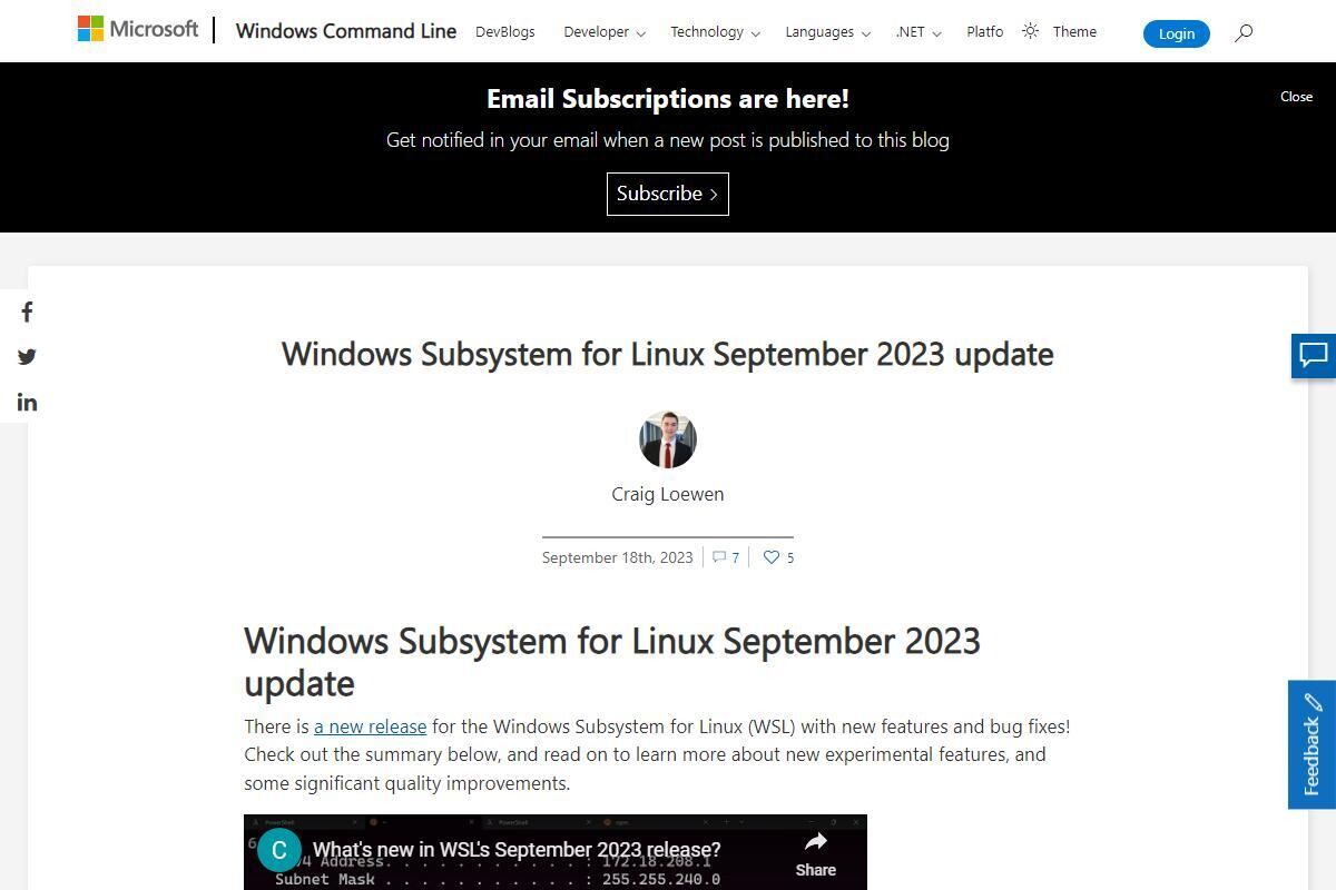 Windows Subsystem for Linux September 2023 update - Windows Command Line