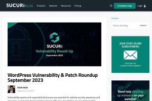 2023年8月に発覚したWordPressの脆弱性とパッチ情報公開、Sucuri