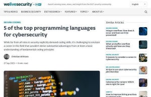サイバーセキュリティで使われるプログラミング言語トップ5は？