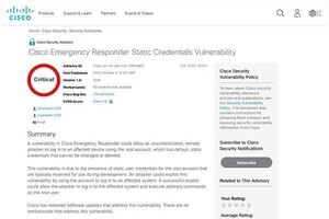 シスコ製品にroot権限が悪用可能な緊急の脆弱性、すぐに対応を