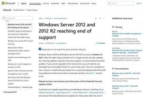 Windows Server 2012と2012 R2、サポート終了