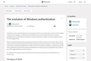 Microsoft、Windowsの古い認証(NTLM)の廃止を発表