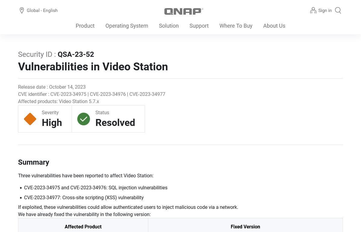 Vulnerabilities in Video Station - Security Advisory｜QNAP