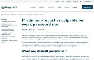 管理者パスワード、第1位は「admin」で180万件中4万件、第2位は？ 
