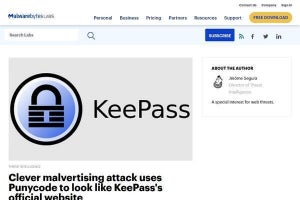 パスワードマネージャ「KeePass」の偽のGoogle広告に注意、見分けるのは困難