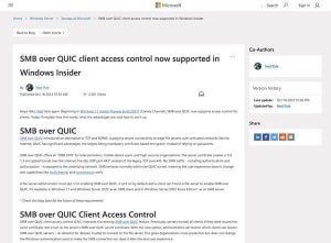 Windows 11がSMB over QUICのクライアントアクセス制御をサポート