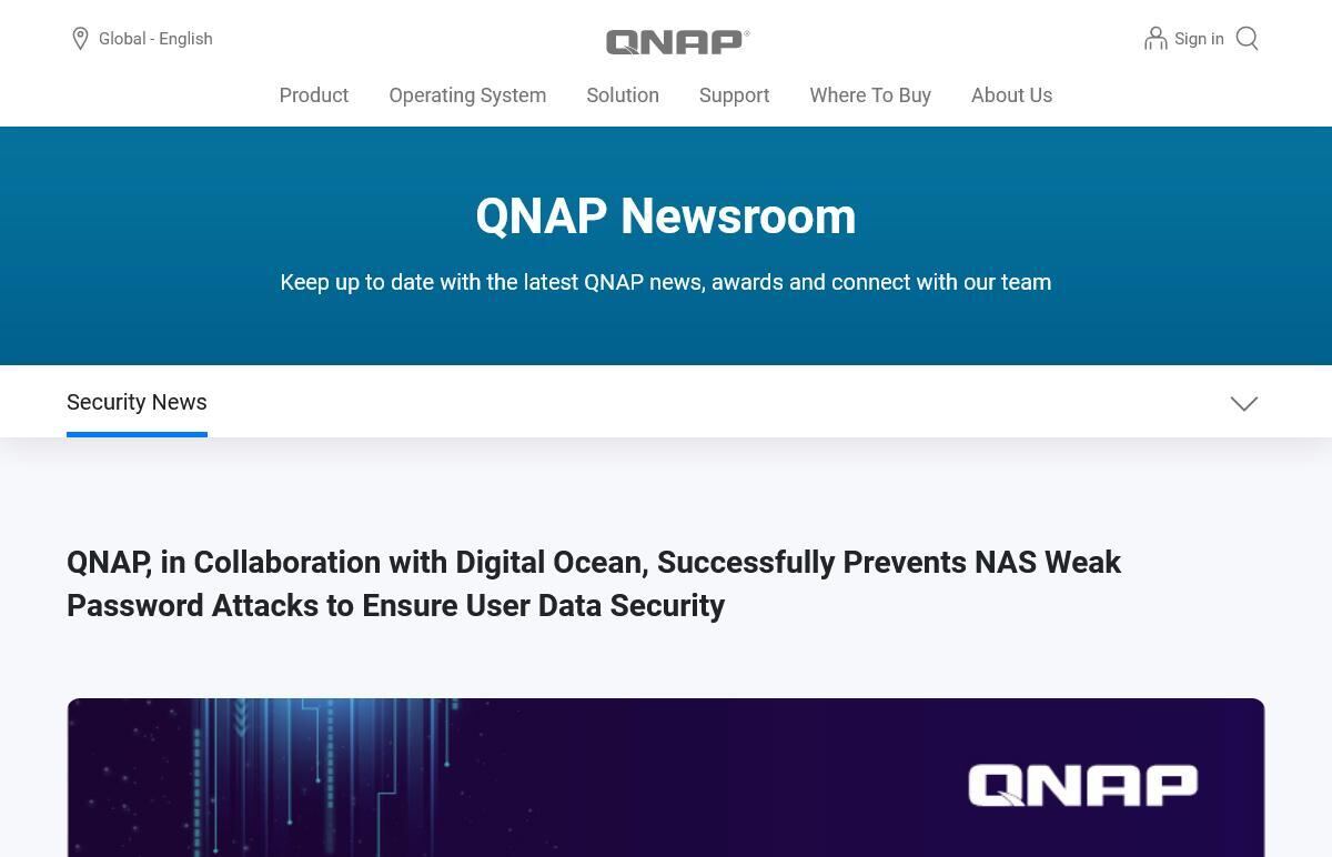 QNAP、in Collaboration with Digital Ocean、Successfully Prevents NAS Weak Password Attacks to Ensure User Data Security｜QNAP