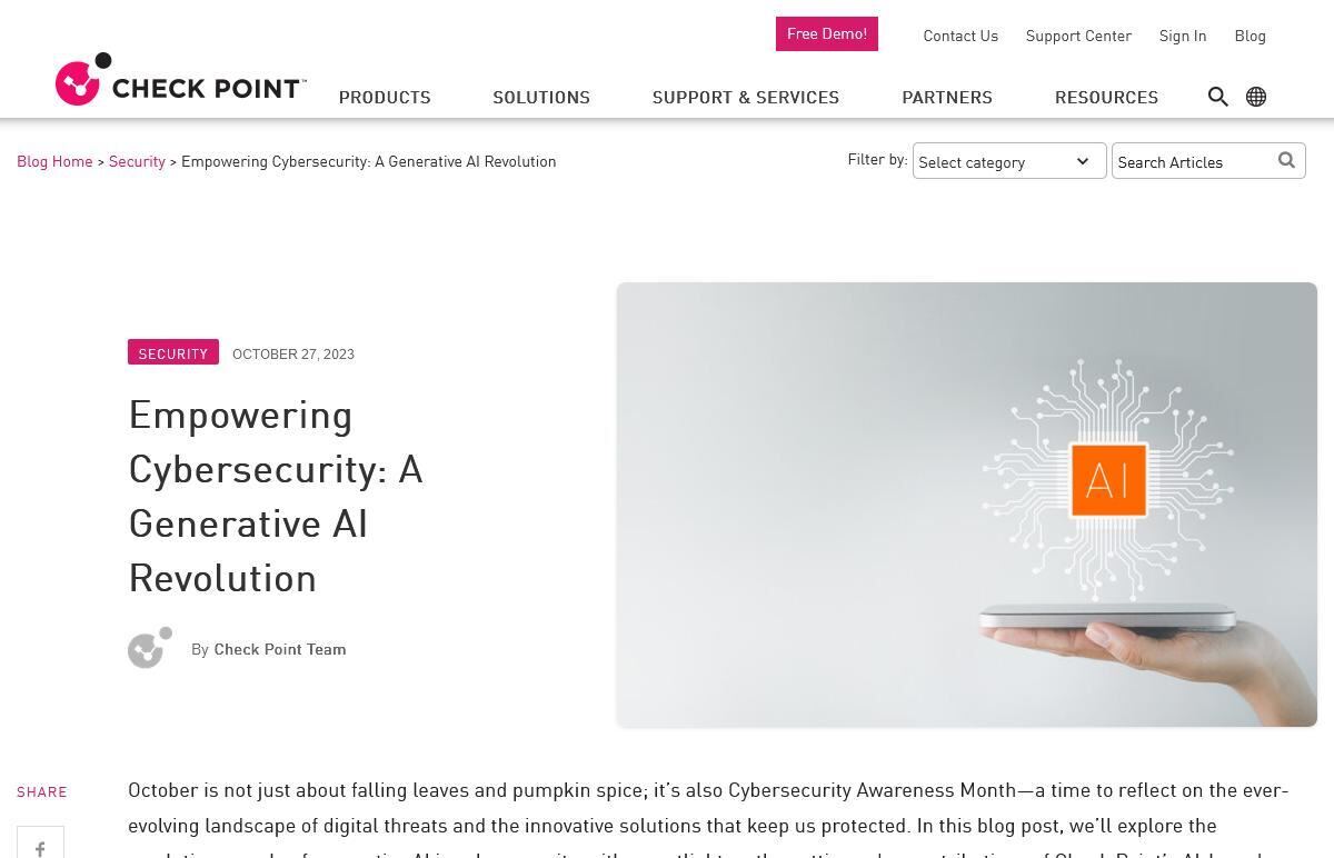 Empowering Cybersecurity: A Generative AI Revolution - Check Point Blog