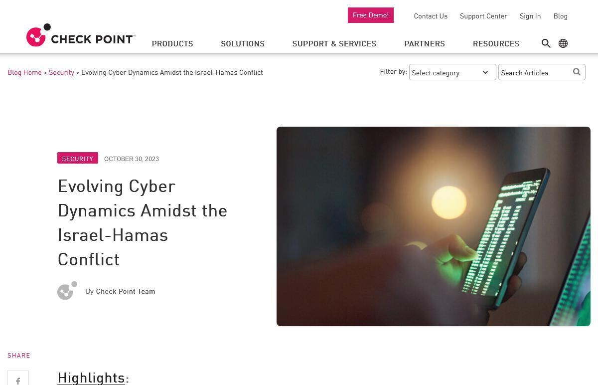 Evolving Cyber Dynamics Amidst the Israel-Hamas Conflict - Check Point Blog