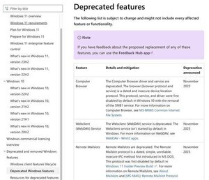 Microsoft、WebDAVを含む3つの機能をWindowsから非推奨へ