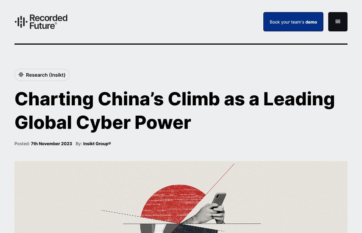 Charting China’s Climb as a Leading Global Cyber Power｜Recorded Future
