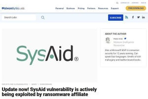 ITサービス自動化ソフトウェア「SysAid」にゼロデイの脆弱性、更新を