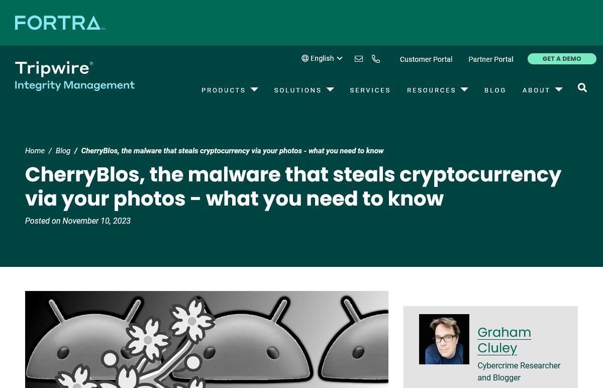 CherryBlos、the malware that steals cryptocurrency via your photos - what you need to know｜Tripwire