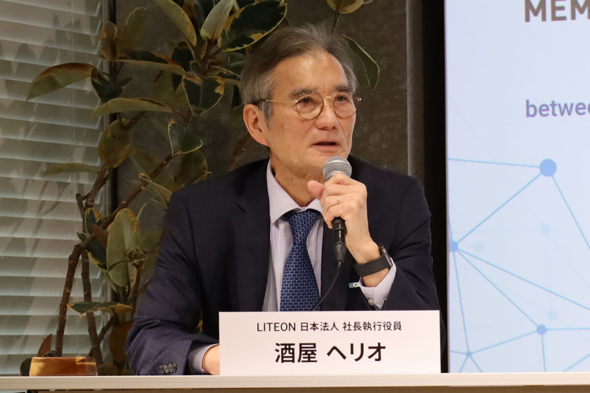 LITEONの事業に関する説明を行った日本ライトンの酒屋氏