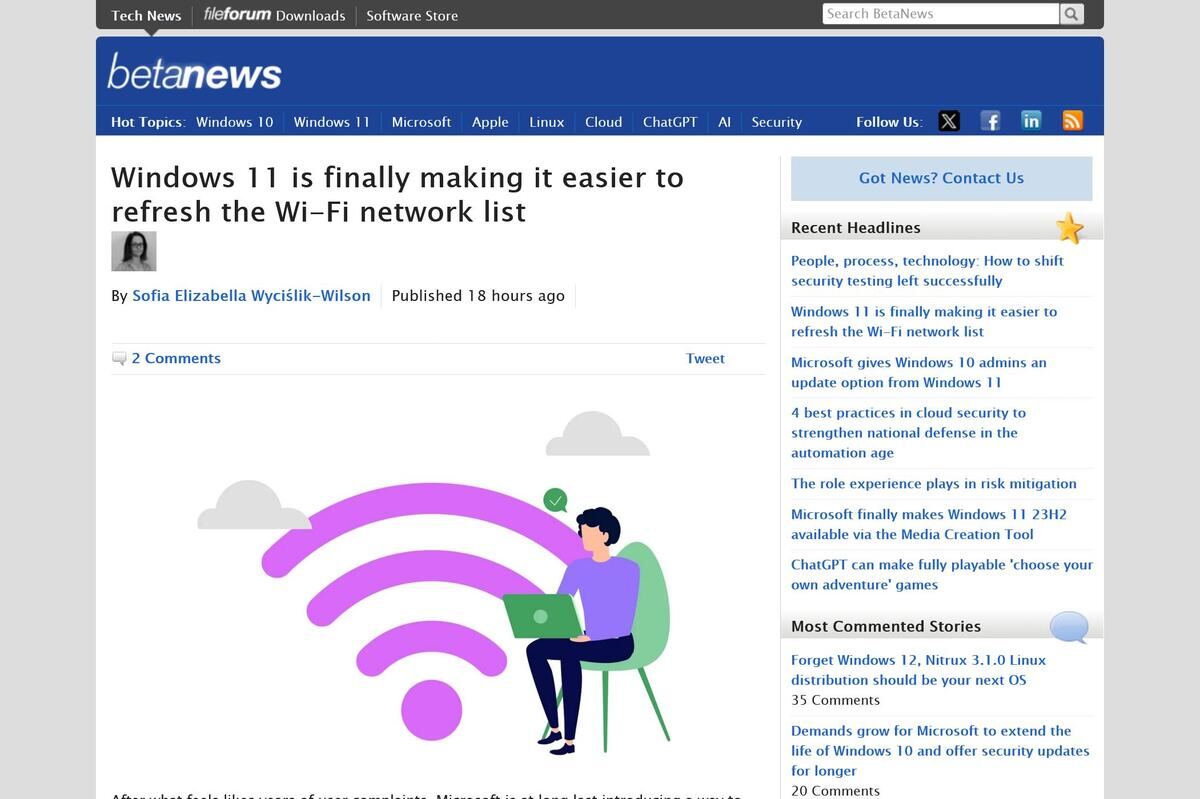 Windows 11 is finally making it easier to refresh the Wi-Fi network list