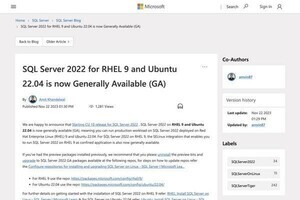 SQL Server 2022がRHEL9 および Ubuntu 22.04で利用可能に