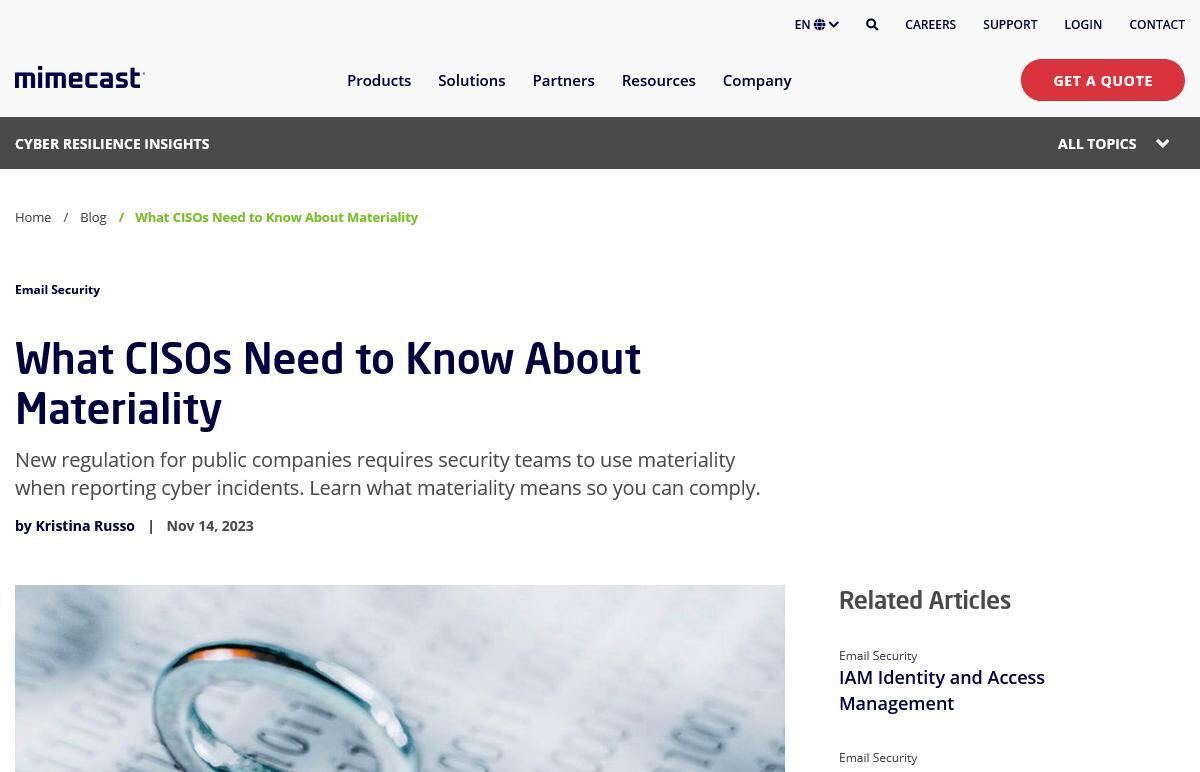 What CISOs Need to Know About Materiality｜Mimecast