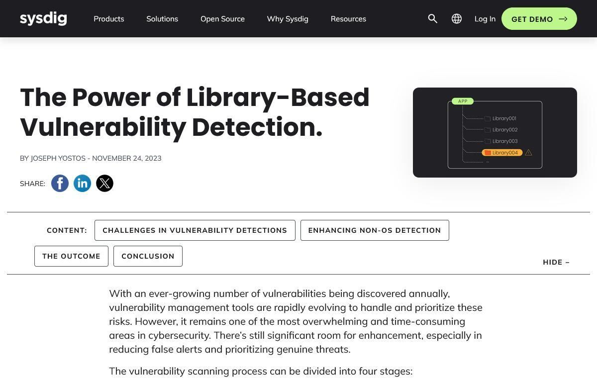 The Power of Library-Based Vulnerability Detection. – Sysdig
