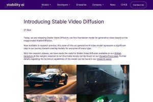 Stability AIが動画生成モデル「Stable Video Diffusion」を発表