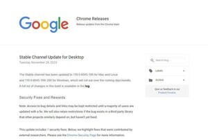 Google Chrome、サイバー攻撃に悪用確認済みの重要な脆弱性、アップデートを