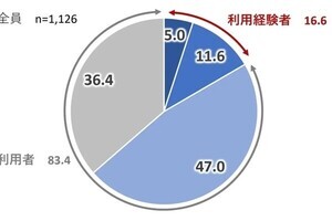 国内の生成AIの認知度63.6％に対し、お金を払ってでも利用したい人はわずか5％