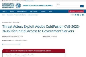米国連邦民間行政機関にサイバー攻撃、Adobe ColdFusionの脆弱性が狙われる