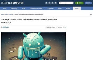 Androidのパスワードマネージャーから認証情報を窃取する新しい攻撃に注意