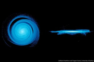 アルマ望遠鏡、銀河円盤が地震のような垂直方向の振動波「銀振」を観測