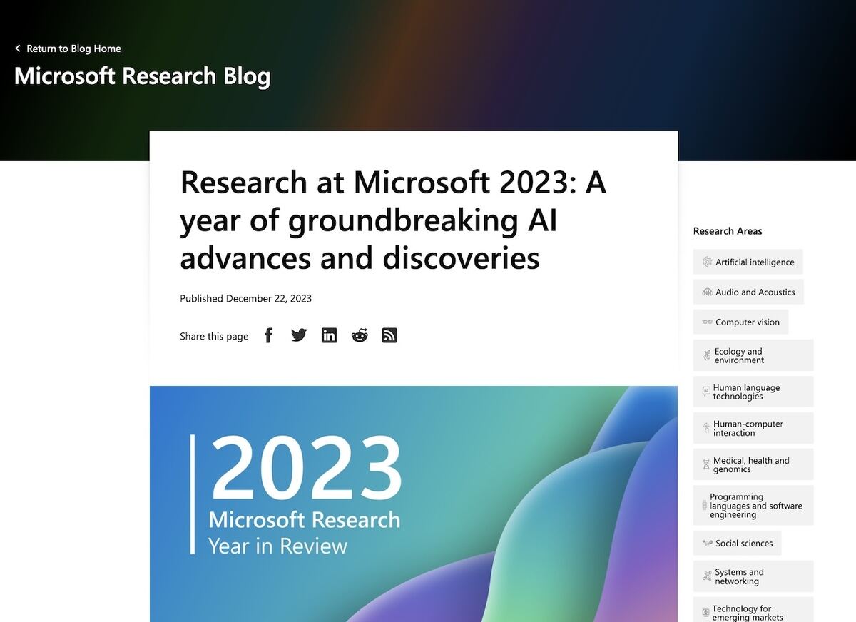 Research at Microsoft 2023: A year of groundbreaking AI advances and discoveries - Microsoft Research