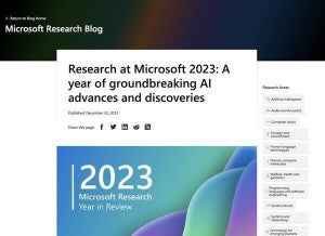 Microsoft、2023年のAI技術開発と貢献について総括