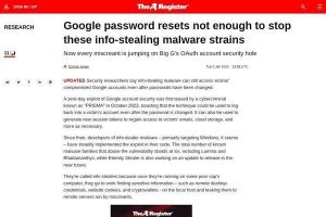 Google認証に不正アクセスの脆弱性、パスワード変更では不十分