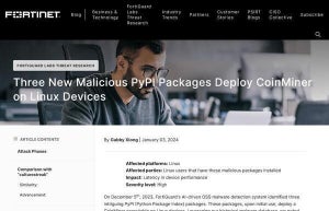Linux狙うマイニングマルウェア、新しいPyPIパッケージから発見