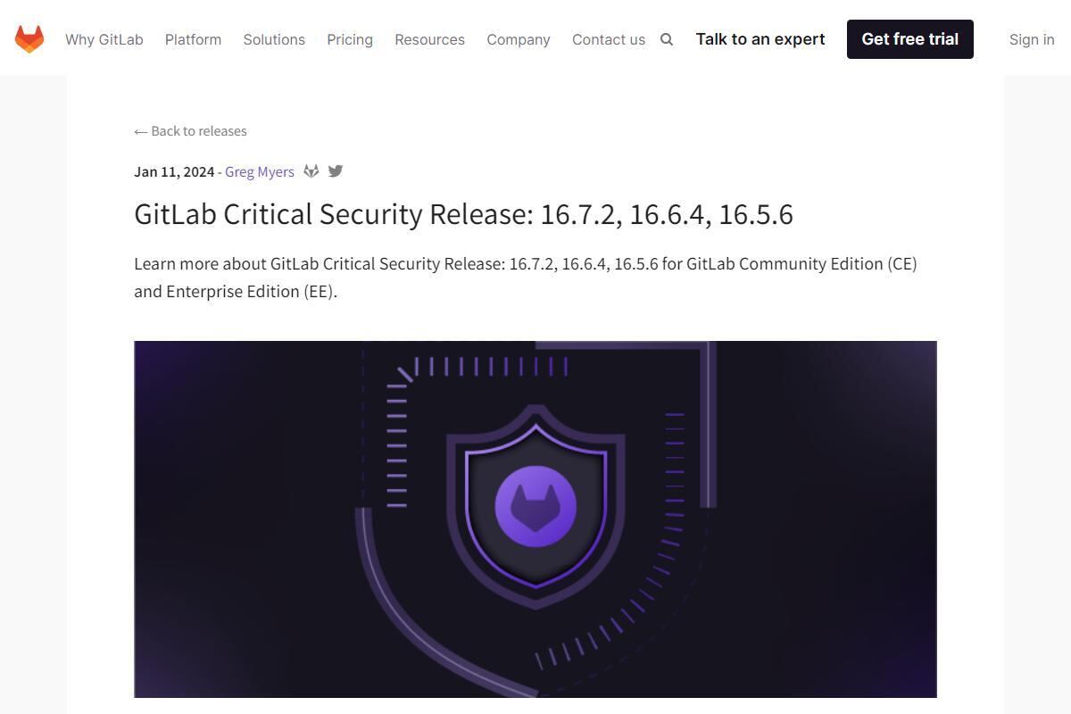 GitLab Critical Security Release: 16.7.2、16.6.4、16.5.6｜GitLab