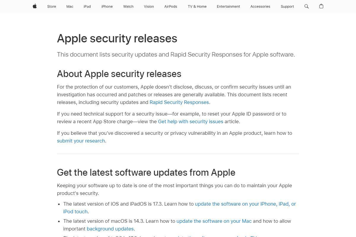 Apple security releases - Apple Support