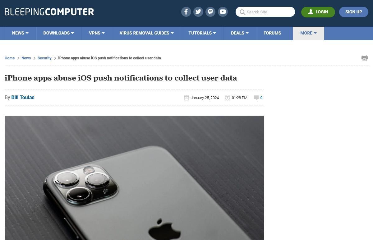 iPhone apps abuse iOS push notifications to collect user data