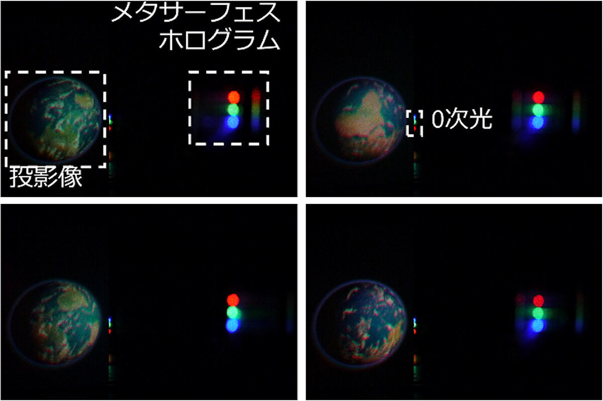 今回の研究で得られた、明るく高精細な投影像の抜粋