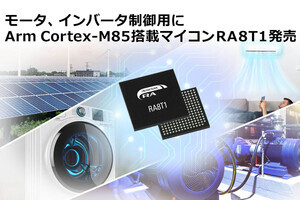 ルネサス、Cortex-M85を搭載したモータ制御用マイコン「RA8T1」を発売