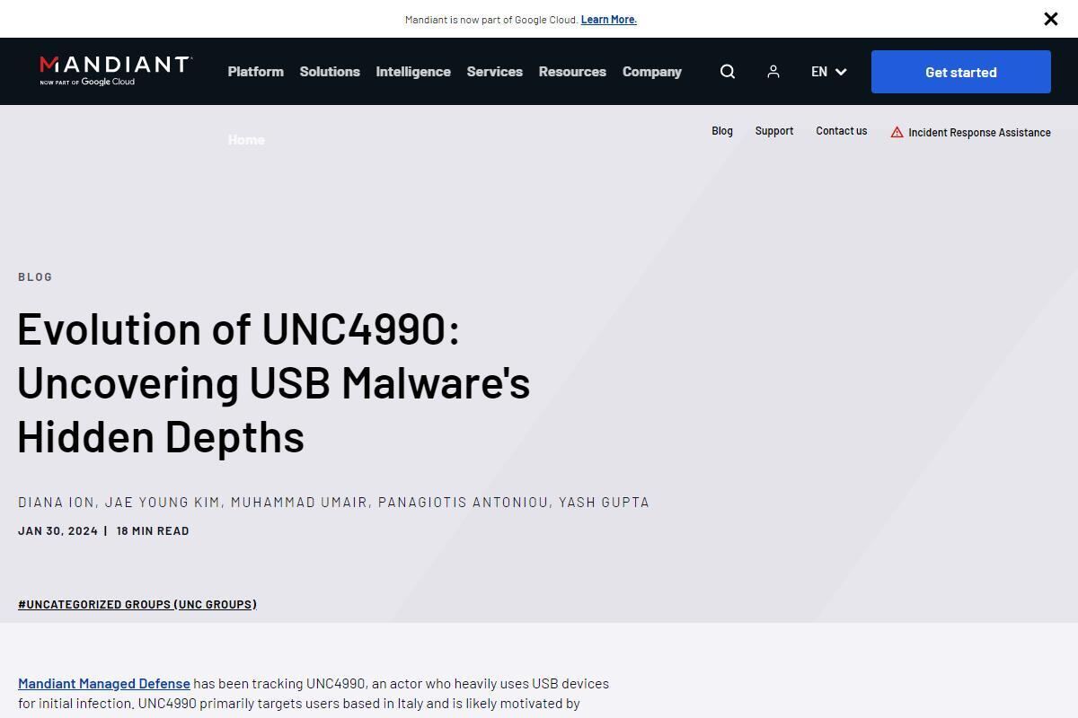 Evolution of UNC4990: Uncovering USB Malware's Hidden Depths｜Mandiant