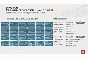 オラクル、生成AI機能の搭載などSaaSの最新動向を説明