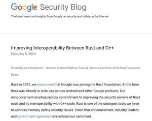 Google、Rust Foundationに100万ドル助成 - C++との相互運用性向上目指す