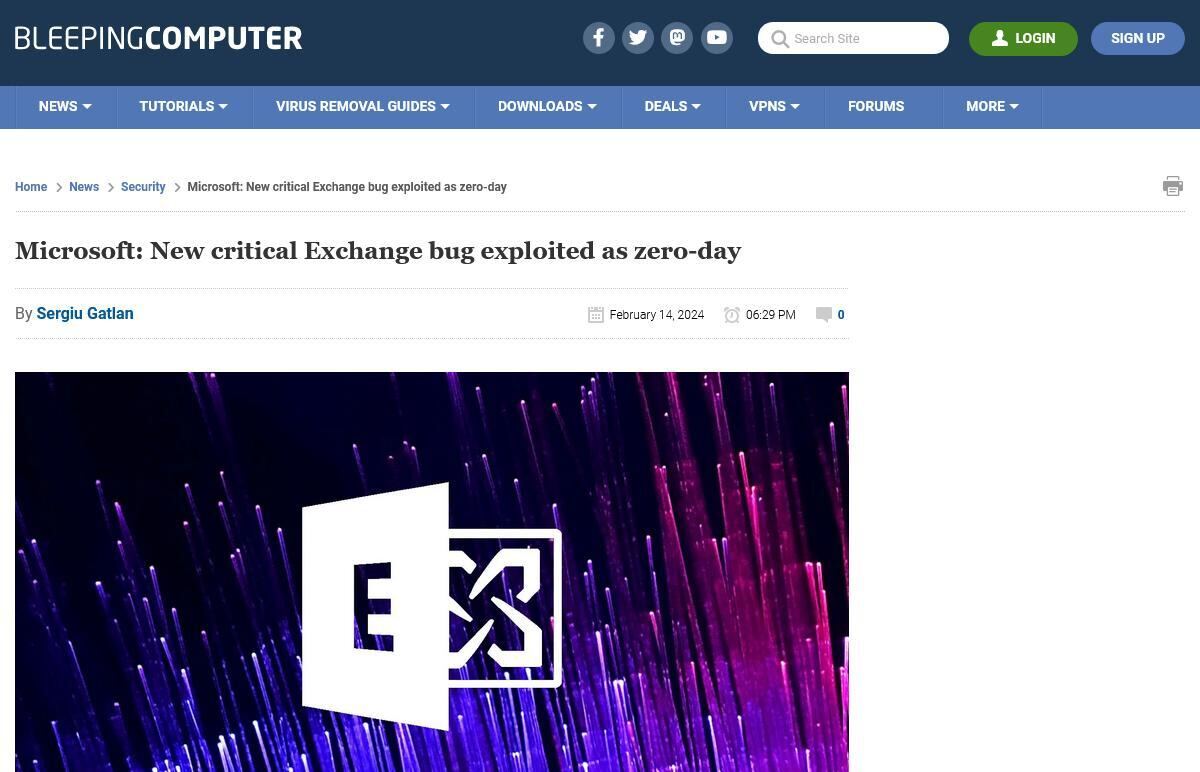 Microsoft: New critical Exchange bug exploited as zero-day