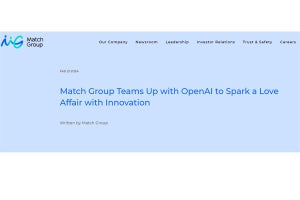Tinderを提供するMatch GroupがOpenAIと提携 - 有料版で業務におけるAI活用