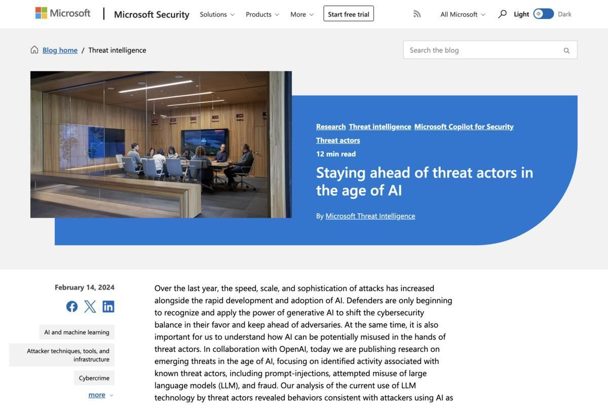 Staying ahead of threat actors in the age of AI｜Microsoft Security Blog