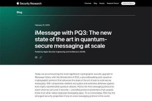 Apple、iMessage用量子暗号プロトコル「PQ3」発表 - iOS 17.4などでリリース